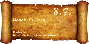 Wasch Fulvia névjegykártya